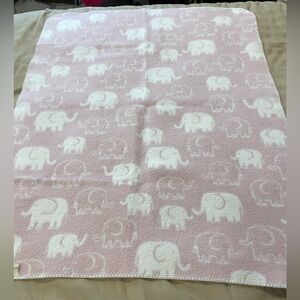 [BUNDLE] Pottery Barn Kids Reversible Elephant Blanket & Teddy Bear Bath Towel